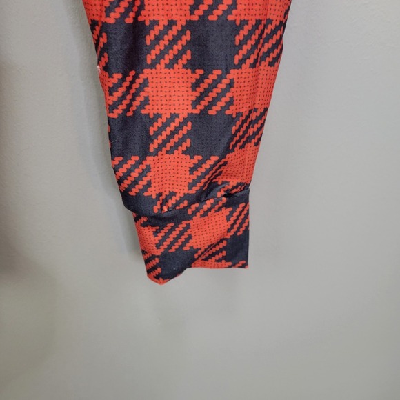 Dren Designs Orange And Black Small Plaid Polyester Spandex Joggers Size 3X/4X - Picture 4 of 6
